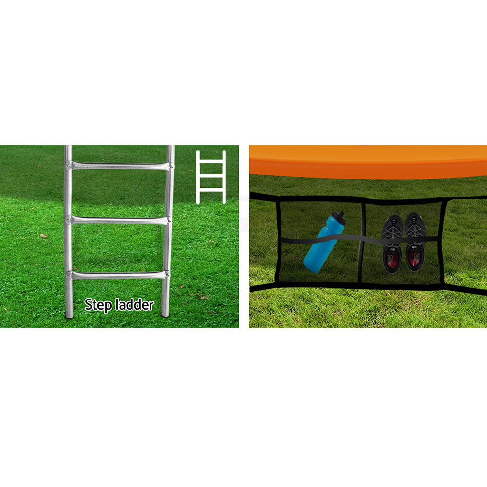 Everfit 16FT Trampoline for Kids w/ Ladder Enclosure Safety Net Rebounder Orange TRAMPO-C-C16-OR-ABC