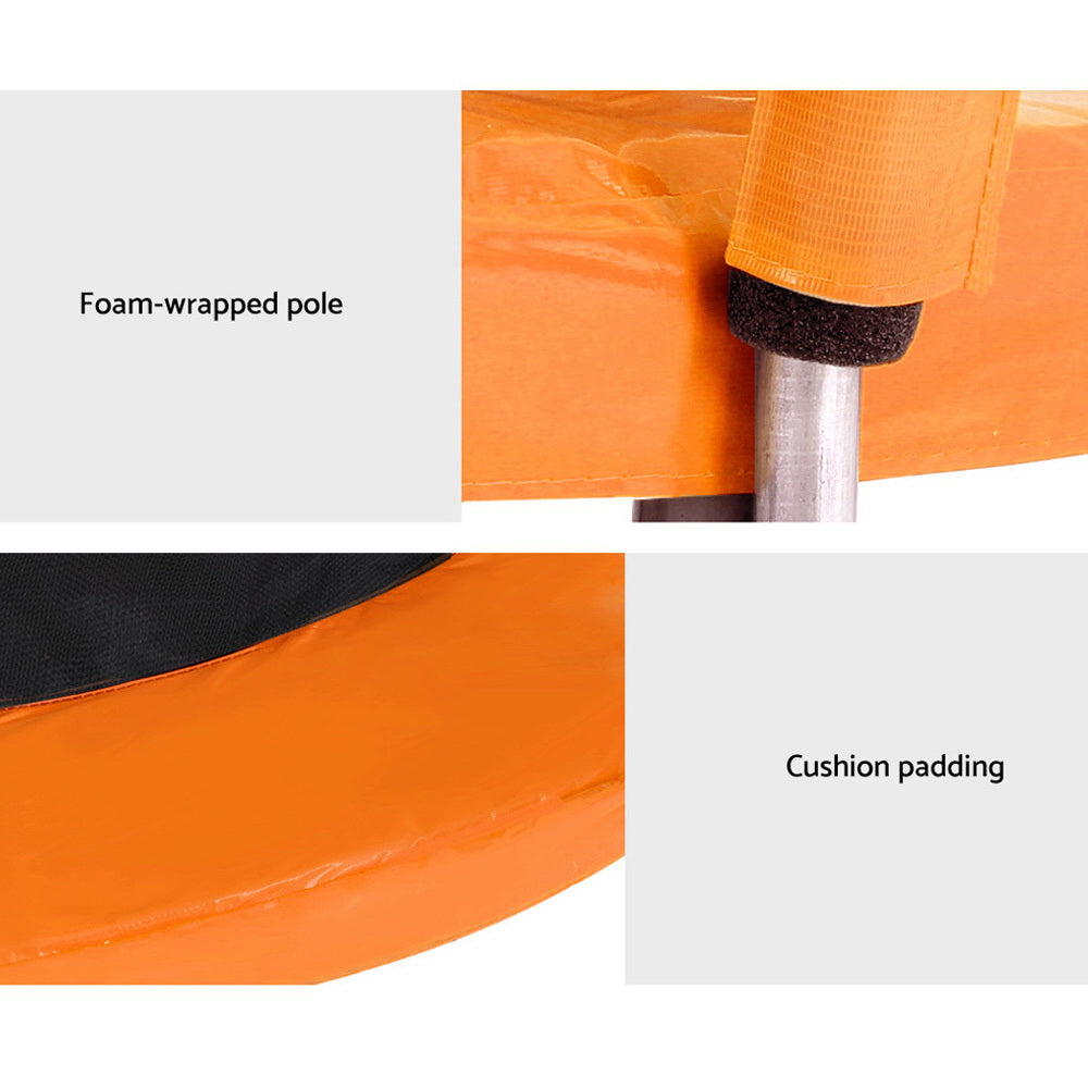 Everfit 6FT Trampoline for Kids w/ Ladder Trampoline Enclosure Safety Net Rebounder Orange TRAMPO-C-C6-OR