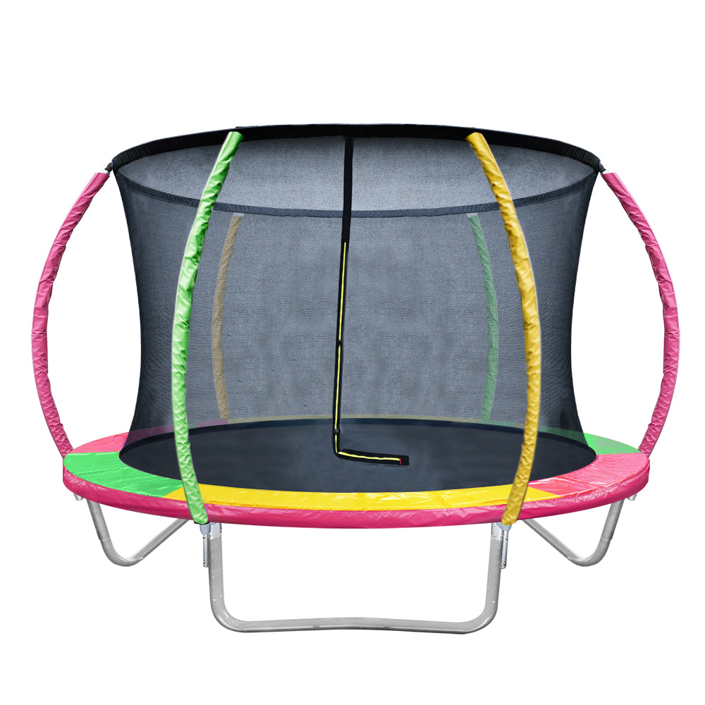 Everfit 8FT Trampoline for Kids w/ Ladder Enclosure Safety Net Rebounder Colors TRAMPO-C-C8-MC