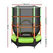Everfit 4.5FT Trampoline for Kids Trampoline w/ Enclosure Safety Net Rebounder Gift Green TRAMPO-C-MINI45-GN