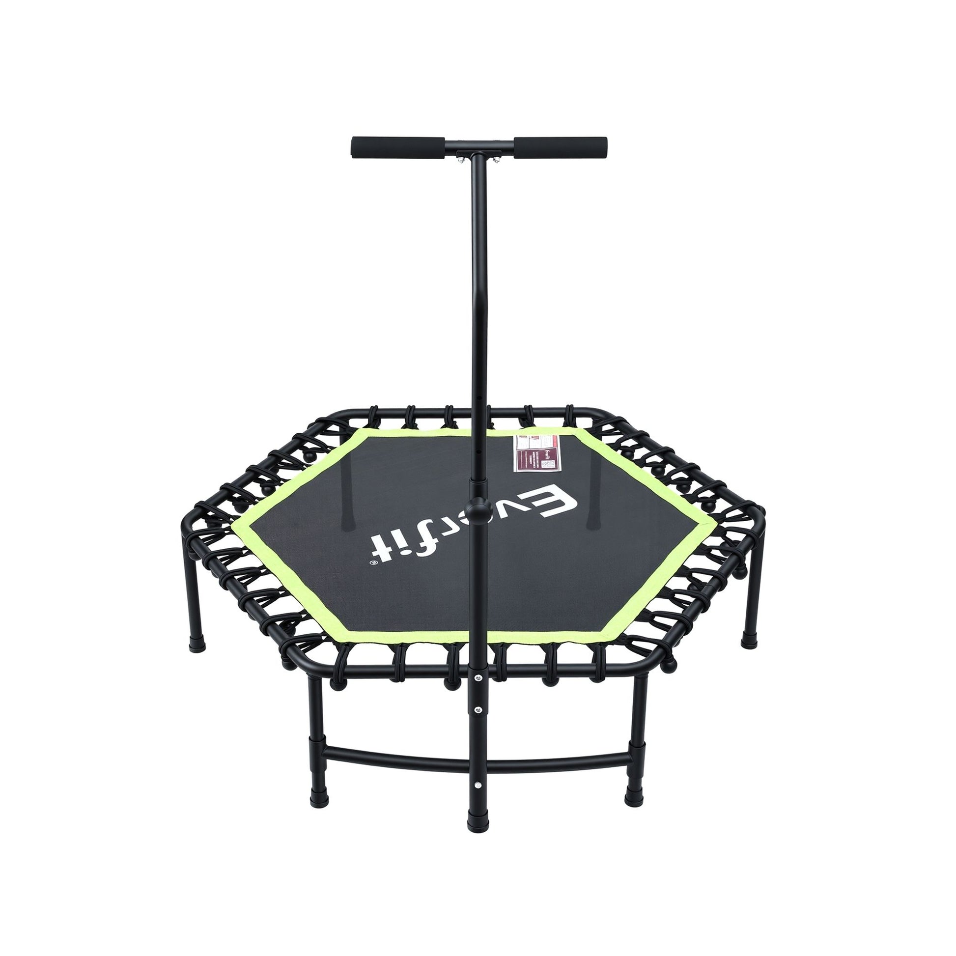 Everfit 48inch Hexagon Fitness Trampoline Rebounder Adjustable Handrail Green TRAMPO-C-MINI48-H-GNBK