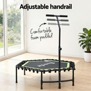 Everfit 48inch Hexagon Fitness Trampoline Rebounder Adjustable Handrail Green