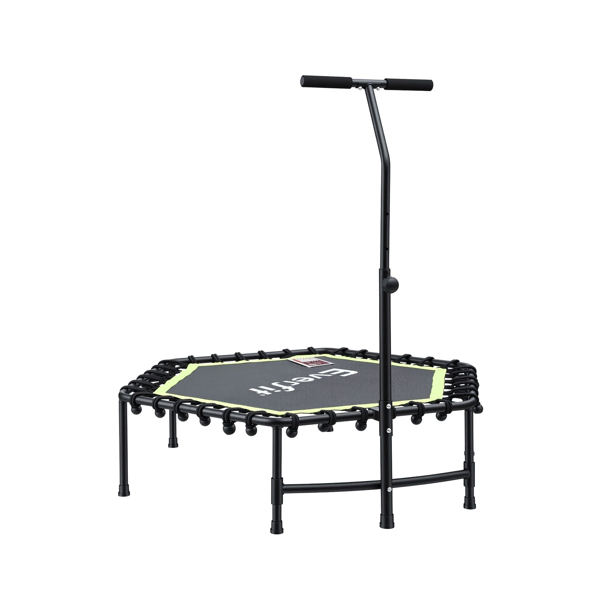 Everfit 48inch Hexagon Fitness Trampoline Rebounder Adjustable Handrail Green TRAMPO-C-MINI48-H-GNBK