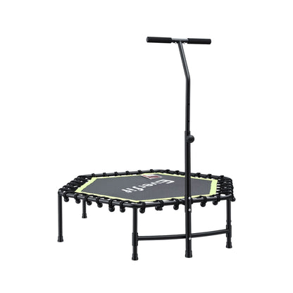 Everfit 48inch Hexagon Fitness Trampoline Rebounder Adjustable Handrail Green TRAMPO-C-MINI48-H-GNBK