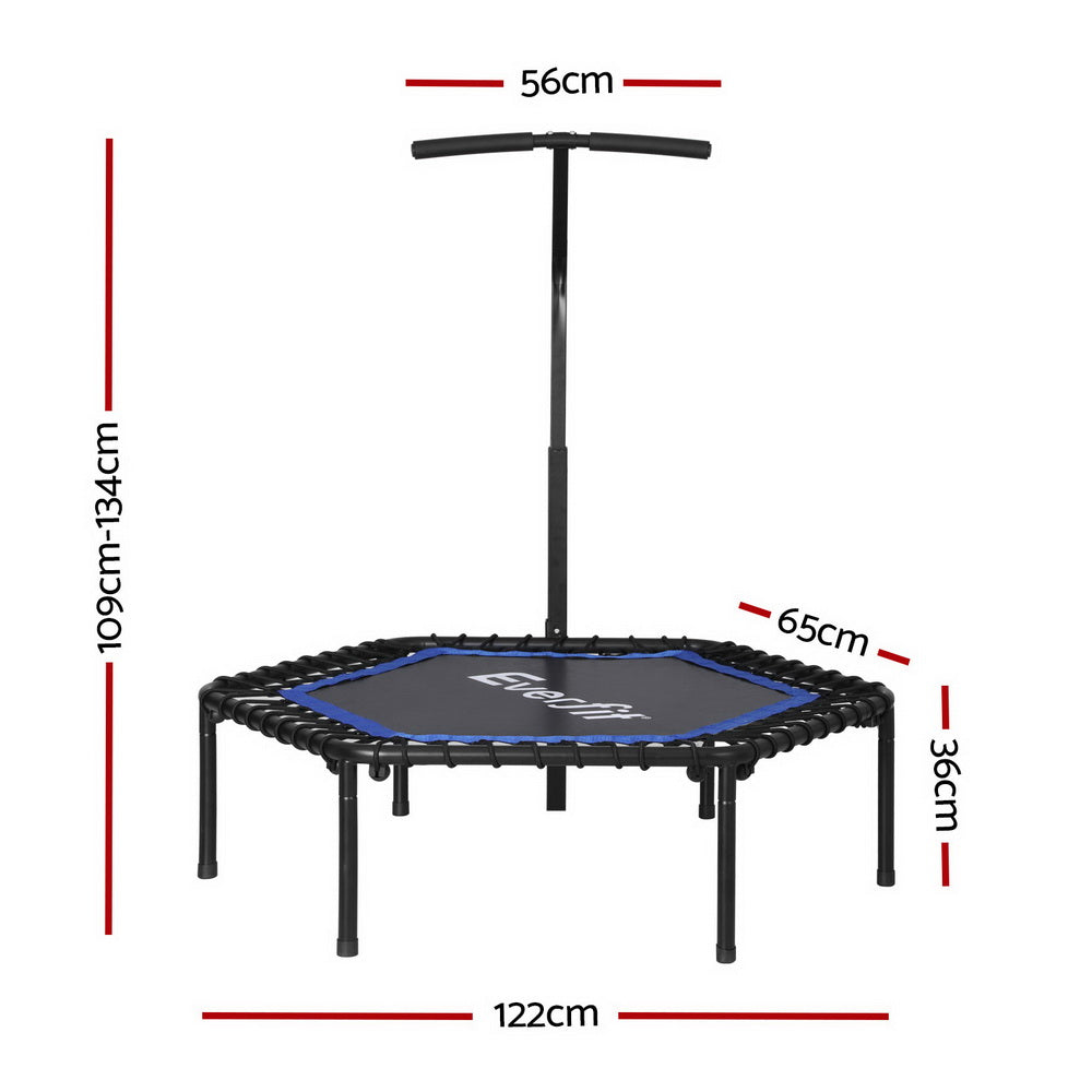 48inch Everfit Trampoline Fitness Trampoline Rebounder TRAMPO-C-MINI48-HEX-BLBK