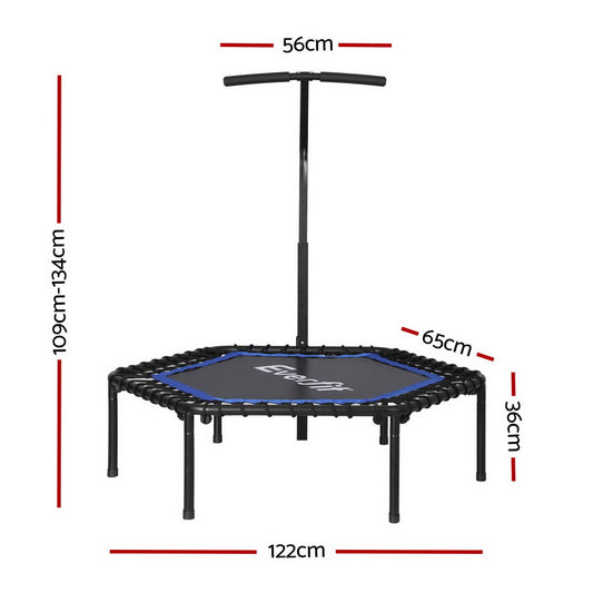 48inch Everfit Trampoline Fitness Trampoline Rebounder TRAMPO-C-MINI48-HEX-BLBK