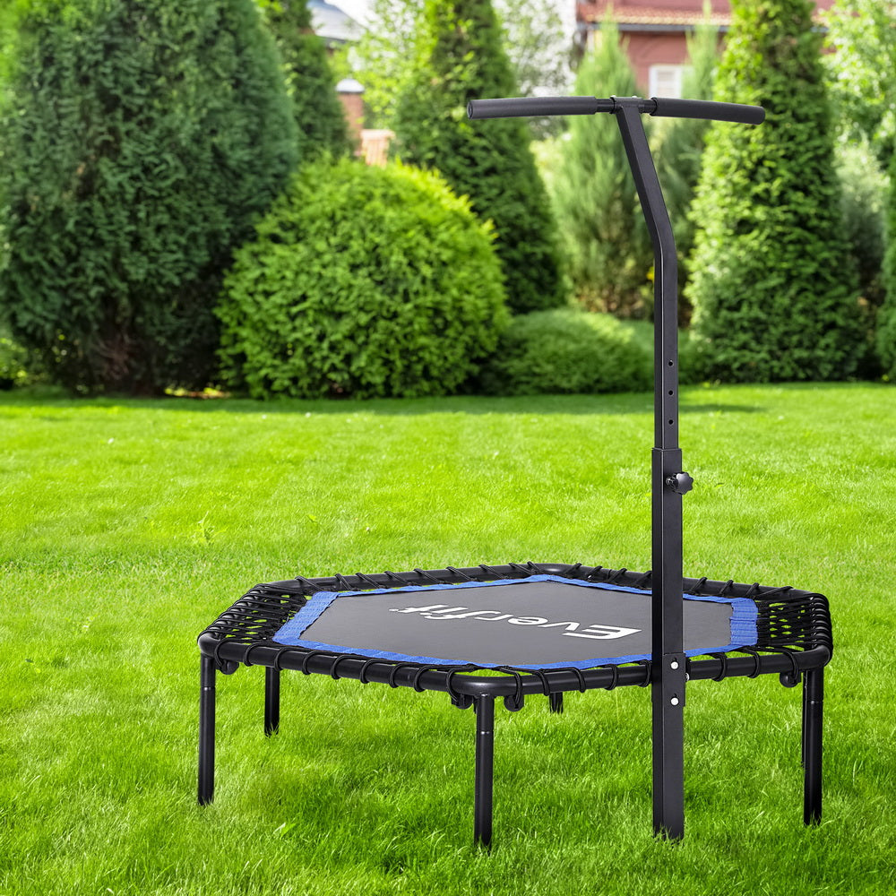 48inch Everfit Trampoline Fitness Trampoline Rebounder TRAMPO-C-MINI48-HEX-BLBK
