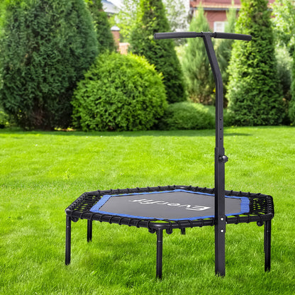 48inch Everfit Trampoline Fitness Trampoline Rebounder TRAMPO-C-MINI48-HEX-BLBK