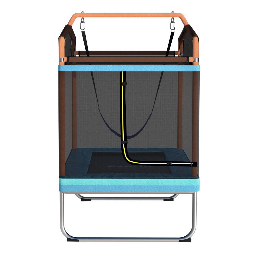 Everfit 6FT Trampoline Kids Rectangle Trampoline w/ Swing Enclosure Safety Net Orange TRAMPO-C-R6-BLOR