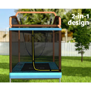 Everfit 6FT Trampoline Kids Rectangle Trampoline w/ Swing Enclosure Safety Net Orange TRAMPO-C-R6-BLOR