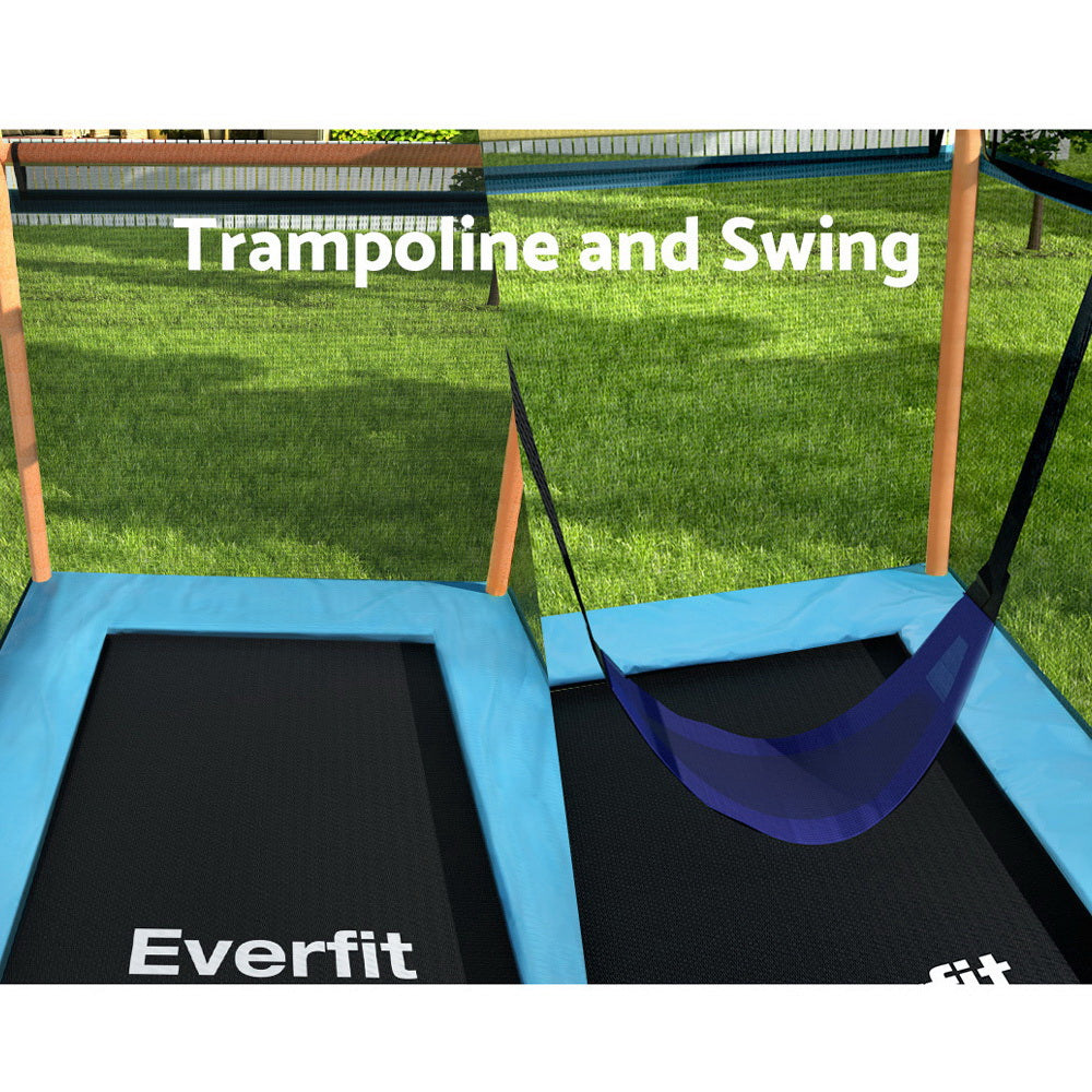 Everfit 6FT Trampoline Kids Rectangle Trampoline w/ Swing Enclosure Safety Net Orange TRAMPO-C-R6-BLOR