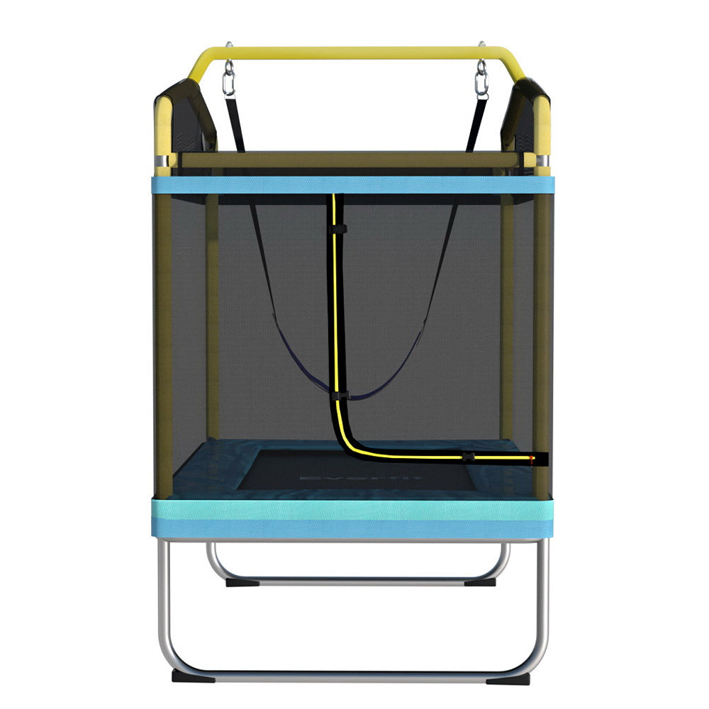 Everfit 6FT Trampoline for Kids w/ Enclosure Safety Net Swing Rectangle Yellow TRAMPO-C-R6-BLYE