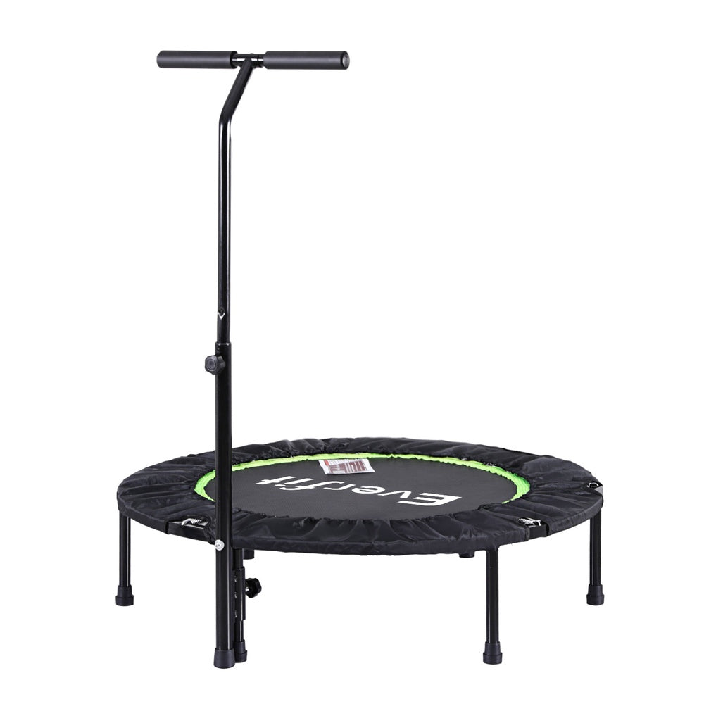 Everfit 40inch Fitness Foldable Trampoline Jumping Rebounder Home Gym Handrail TRAMPO-D-FOLD40-R-GN