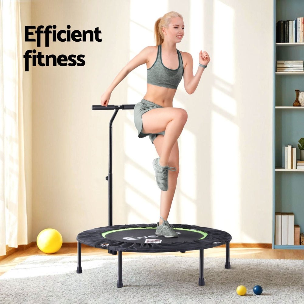 Everfit 40inch Fitness Foldable Trampoline Jumping Rebounder Home Gym Handrail TRAMPO-D-FOLD40-R-GN