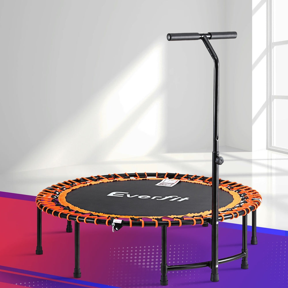 Everfit 48inch Fitness Foldable Trampoline Jumping Rebounder Home Gym Handrail TRAMPO-D-FOLD48-R-OR