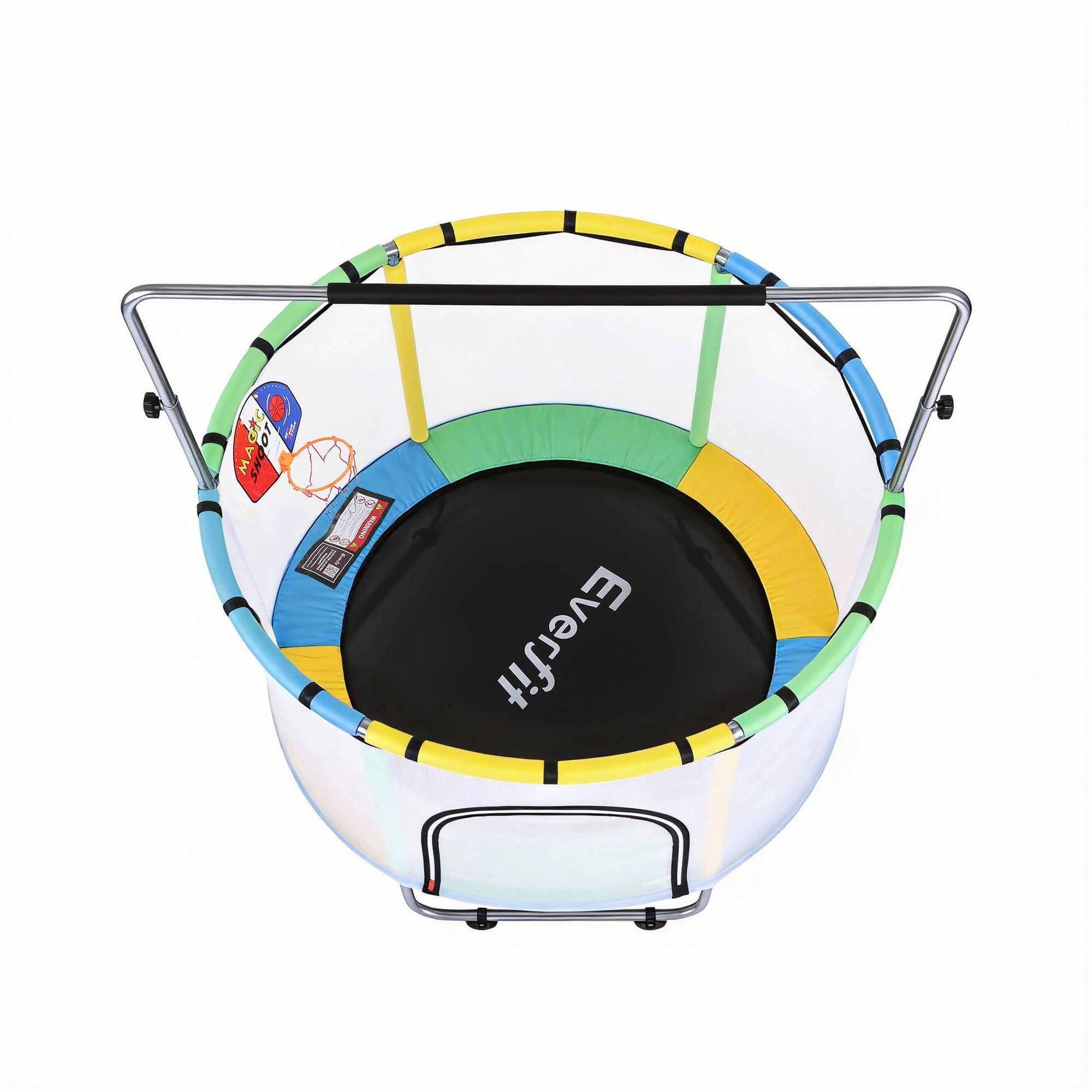 Everfit 55inch Trampoline Kids Rebounder with Basketball Set Sandbag Boxing Game TRAMPO-D-KID55-YGB