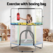 Everfit 55inch Trampoline Kids Rebounder with Basketball Set Sandbag Boxing Game TRAMPO-D-KID55-YGB