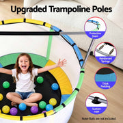 Everfit 55inch Trampoline Kids Rebounder with Basketball Set Sandbag Boxing Game TRAMPO-D-KID55-YGB