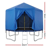 Everfit 12FT Kids Trampoline with Blue Tent Cover Ladder Rebounder Outdoor Toys