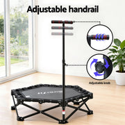 Everfit Fitness Foldable Trampoline Rebounder Adjustable Handle Indoor Exercise Black TRAMPO-TD-FOLD42-BK