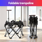 Everfit Fitness Foldable Trampoline Rebounder Adjustable Handle Indoor Exercise Black TRAMPO-TD-FOLD42-BK