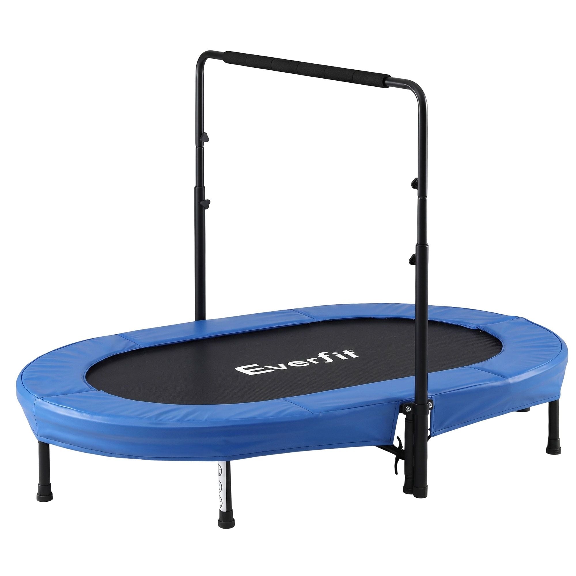 Everfit 56-Inch Foldable Fitness Trampoline Indoor Rebounder Adjustable Handrail TRAMPO-TD-FOLD56-OVL-BL