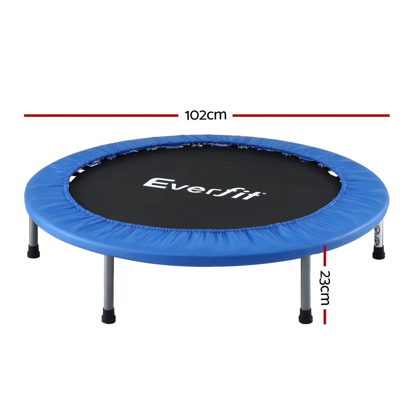 Everfit 40-Inch Fitness Trampoline Rebounder Mini Round Trampoline Home Workouts TRAMPO-TD-MINI40-R-BL