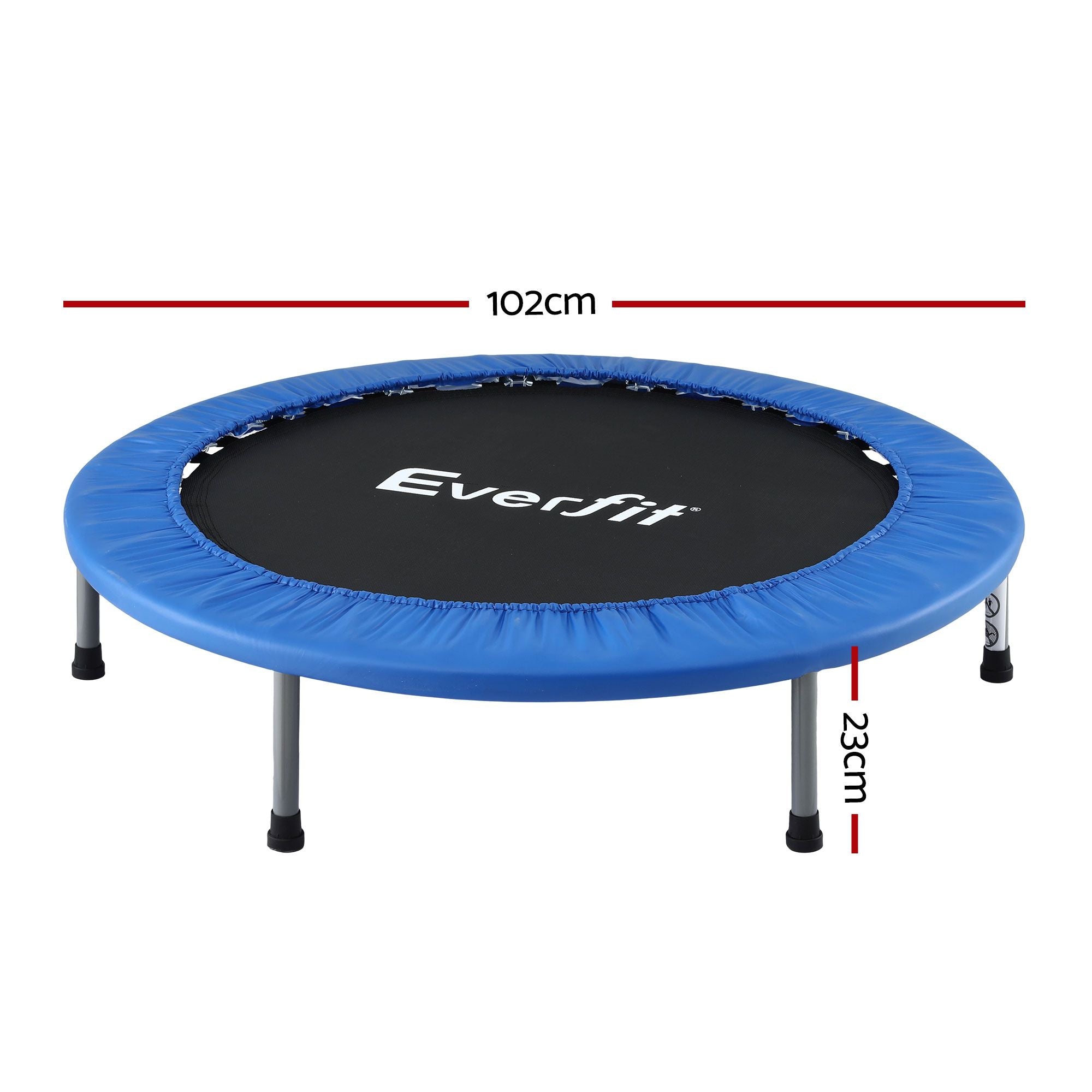 Everfit 40-Inch Fitness Trampoline Rebounder Mini Round Trampoline Home Workouts TRAMPO-TD-MINI40-R-BL