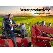 Giantz Tractor Seat Forklift Excavator Truck Universal Backrest Chair PU Leather TS-ADJUST12-BK-AB