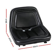 Giantz Tractor Seat Forklift Excavator Universal Backrest Truck Chair PU Leather TS-BACK15F-BK