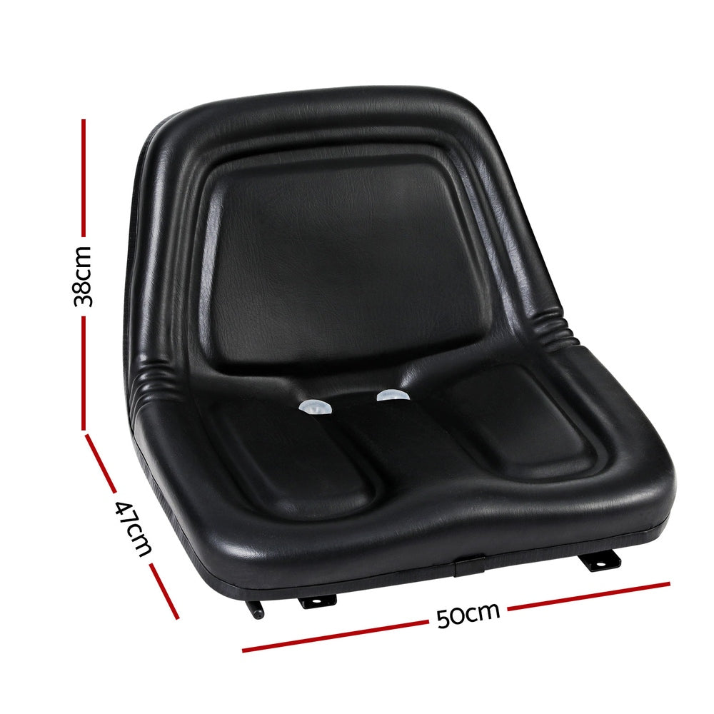 Giantz Tractor Seat Forklift Excavator Universal Backrest Truck Chair PU Leather TS-BACK15F-BK