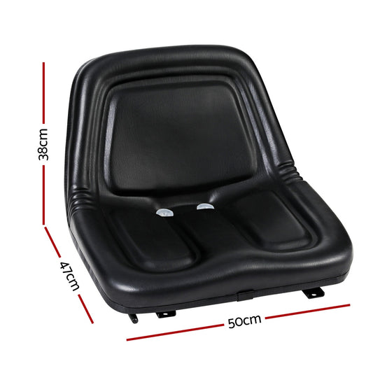 Giantz Tractor Seat Forklift Excavator Universal Backrest Truck Chair PU Leather TS-BACK15F-BK