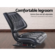 Giantz Tractor Seat Forklift Excavator Truck Universal Replacement PU Chair TS-BACK241-BK