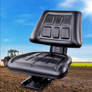 Giantz Tractor Seat Forklift Excavator Truck Universal Replacement PU Chair TS-BACK241-BK