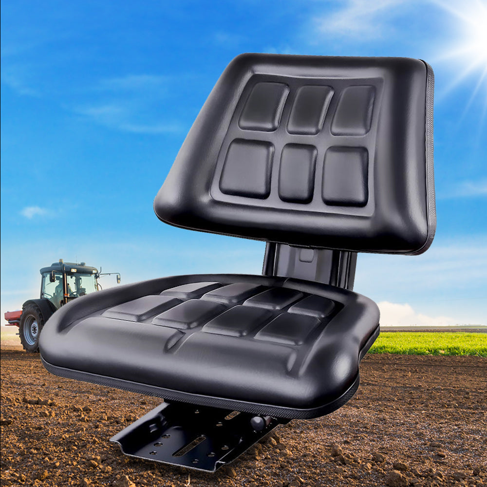Giantz Tractor Seat Forklift Excavator Truck Universal Replacement PU Chair TS-BACK241-BK