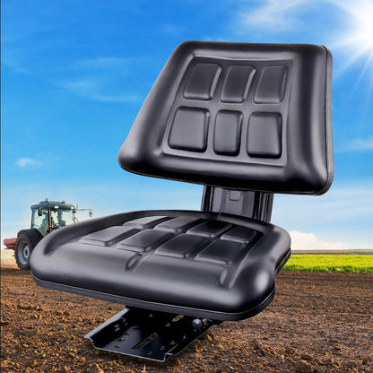 Giantz Tractor Seat Forklift Excavator Truck Universal Replacement PU Chair TS-BACK241-BK