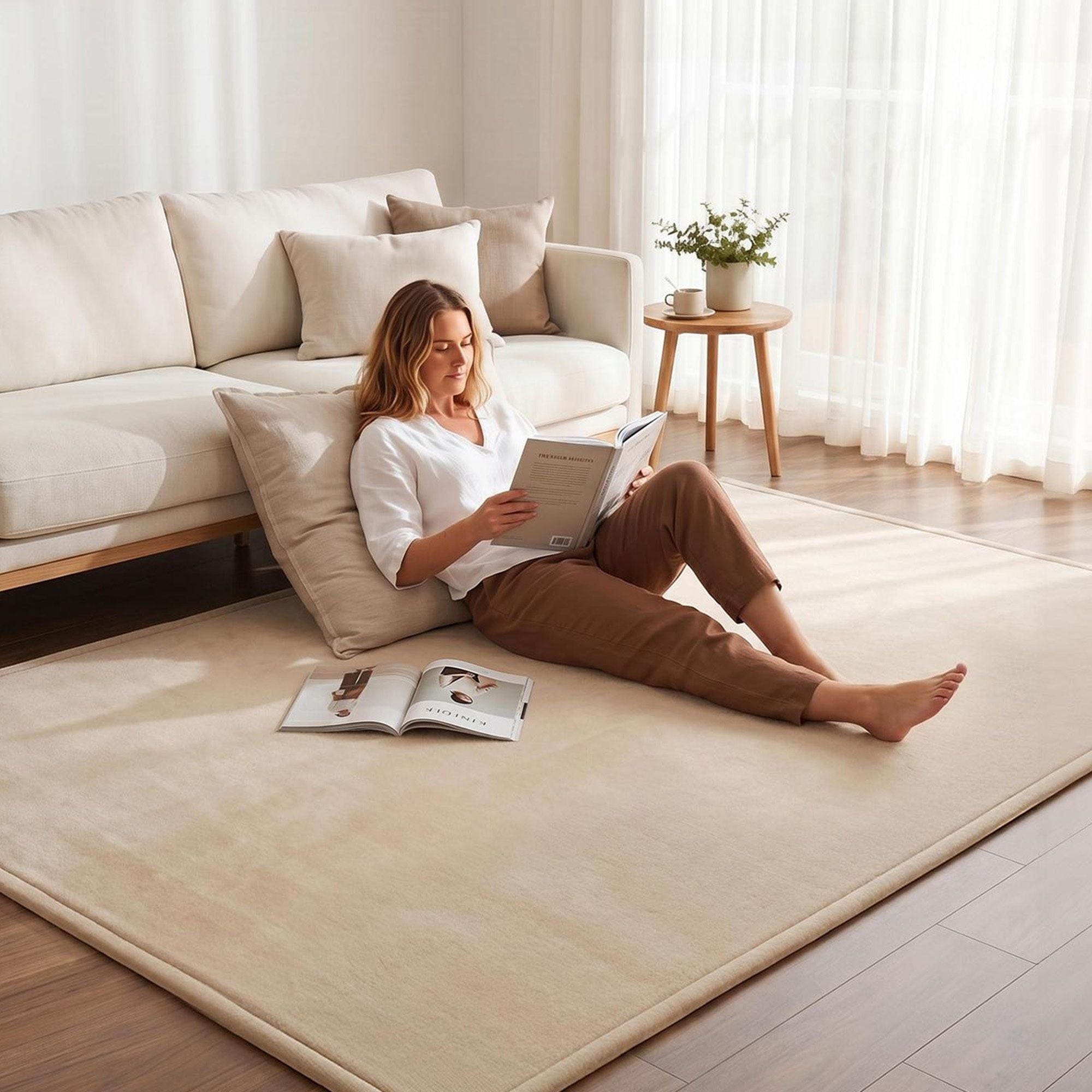 Artiss Tatami Mat Floor Mattress 3cm Thick Futon Mattresses Mellow Mat Rugs Living Room Beige TTM-MAT-150X200-BG