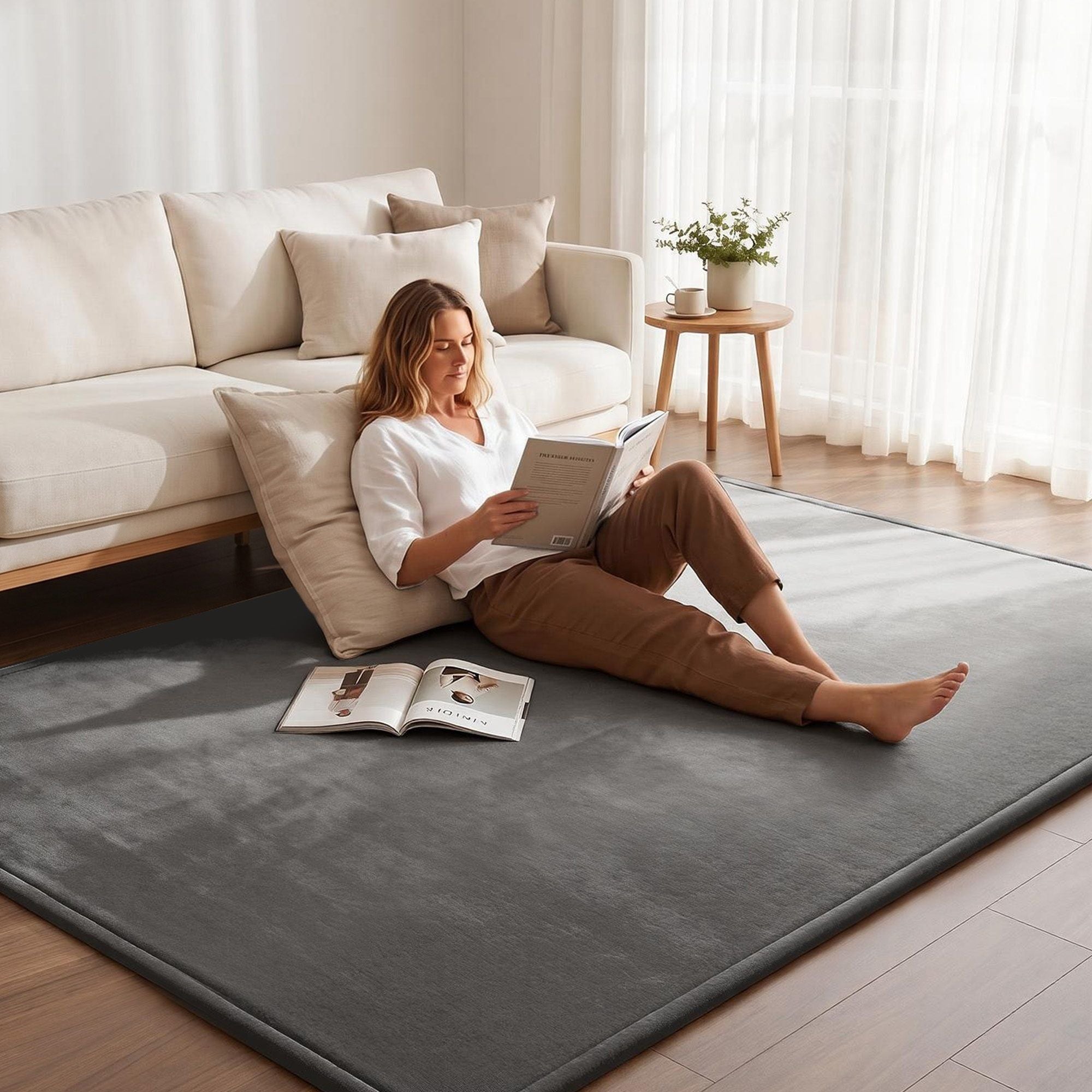 Artiss Tatami Mat Floor Mattress 3cm Thick Futon Mattresses Mellow Mat Rugs Living Room Grey TTM-MAT-150X200-GY