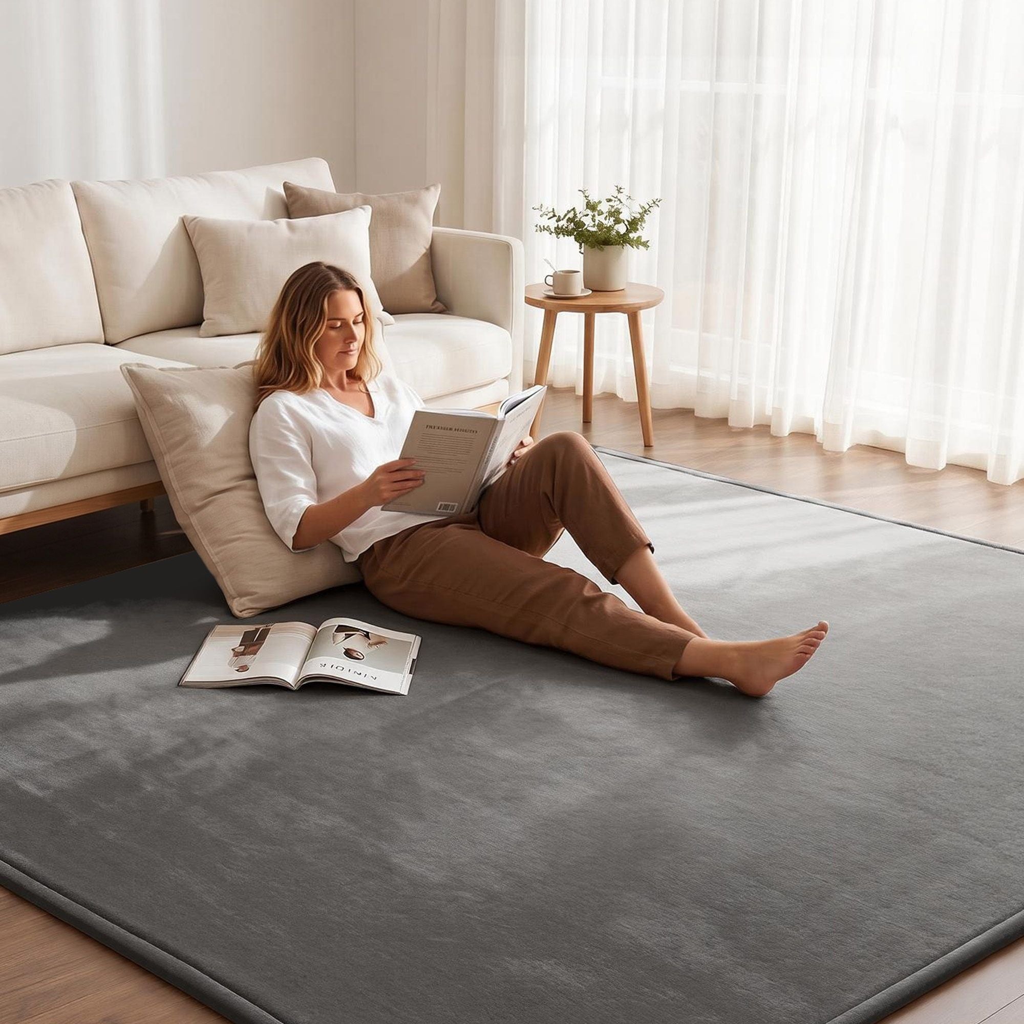 Artiss Tatami Mat Floor Mattress 3cm Thick Futon Mattresses Mellow Mat Rugs Living Room Grey TTM-MAT-200X200-GY