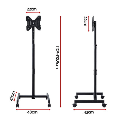 Artiss TV Stand 13-50" Universal Mobile Adjustable Height TV Stand with Wheels TV-MOUN-1004-BK