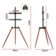 Artiss TV Stand 32-65 inch LED LCD Screen Wooden Tripod Easel Height Adjustable TV-MOUN-104-BK-WAL