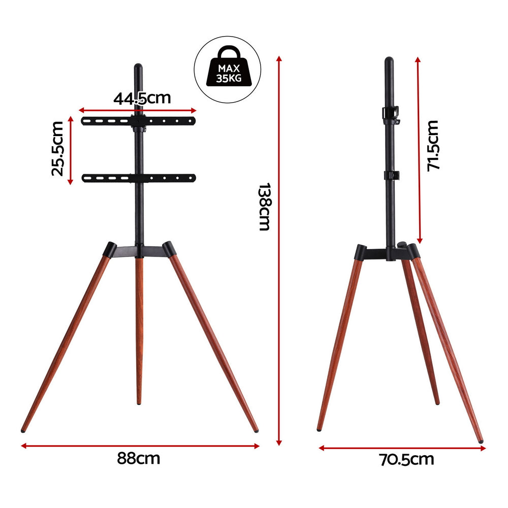 Artiss TV Stand 32-65 inch LED LCD Screen Wooden Tripod Easel Height Adjustable TV-MOUN-104-BK-WAL