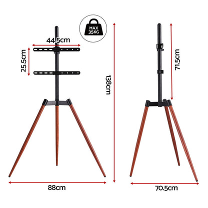 Artiss TV Stand 32-65 inch LED LCD Screen Wooden Tripod Easel Height Adjustable TV-MOUN-104-BK-WAL