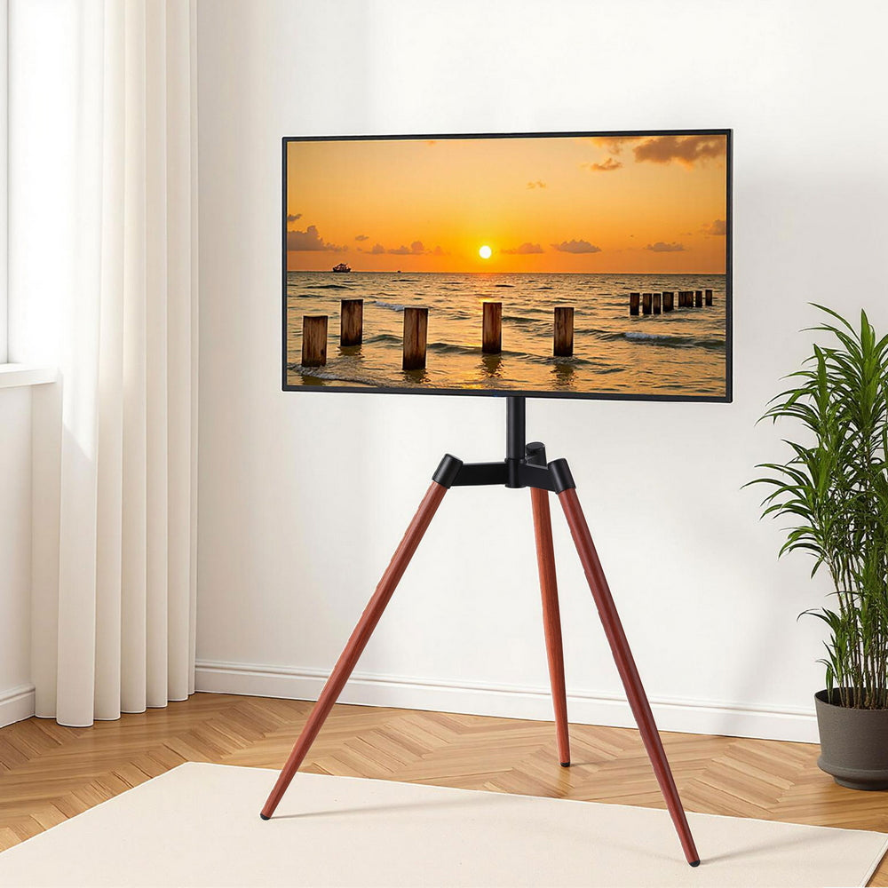 Artiss TV Stand 32-65 inch LED LCD Screen Wooden Tripod Easel Height Adjustable TV-MOUN-104-BK-WAL