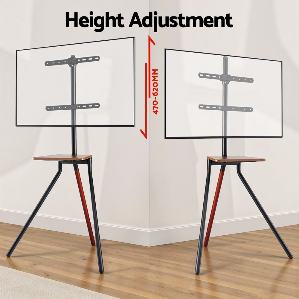 Artiss TV Stand Wooden Tray 24-55" Swivel Height Adjustable TV-MOUN-105-BK-WAL