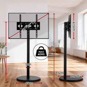 Artiss 32-55 Inch Mobile TV Stand with Wheels Height & Tilt Adjustable Floor Mount TV-MOUN-1250-BK