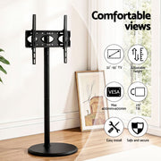 Artiss 32-55 Inch Mobile TV Stand with Wheels Height & Tilt Adjustable Floor Mount TV-MOUN-1250-BK