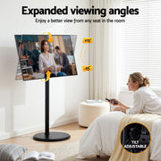 Artiss 32-55 Inch Mobile TV Stand with Wheels Height & Tilt Adjustable Floor Mount TV-MOUN-1250-BK