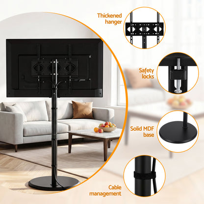 Artiss 32-55 Inch Mobile TV Stand with Wheels Height & Tilt Adjustable Floor Mount TV-MOUN-1250-BK