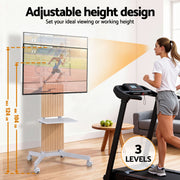 Artiss Mobile TV Floor Stand for 32-65" Mount Bracket Universal Adjustable Height with Wheels TV-MOUN-2007-WH